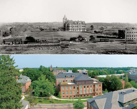 UNH campus then and now