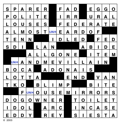 Solution to Spring '03 puzzle