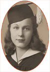 Sylvia Moray in graduation gown