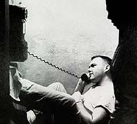 Richard Phillips in UNH dorm phone booth